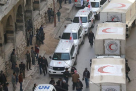 بعد أيام من “الجحيم”.. قافلة مساعدات تدخل الغوطة