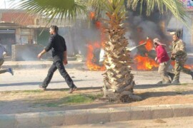 استشهاد طفلين وإصابة والدتهما بحروق جراء انفجار سيارة مفخخة بمدينة رأس العين مقابل بناء الأومري .