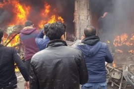 انفجار مفخخة في مدينة إعزاز يؤدي إلى استشهاد امرأة وجرح العشرات .