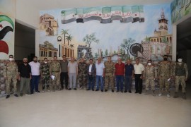 وفد من  قيادة الرابطة بالتعاون مع إدارة التوجيه المعنوي في الجيش الوطني يلتقي مع قيادة وضباط ادارة الشرطة العسكرية في عفرين .